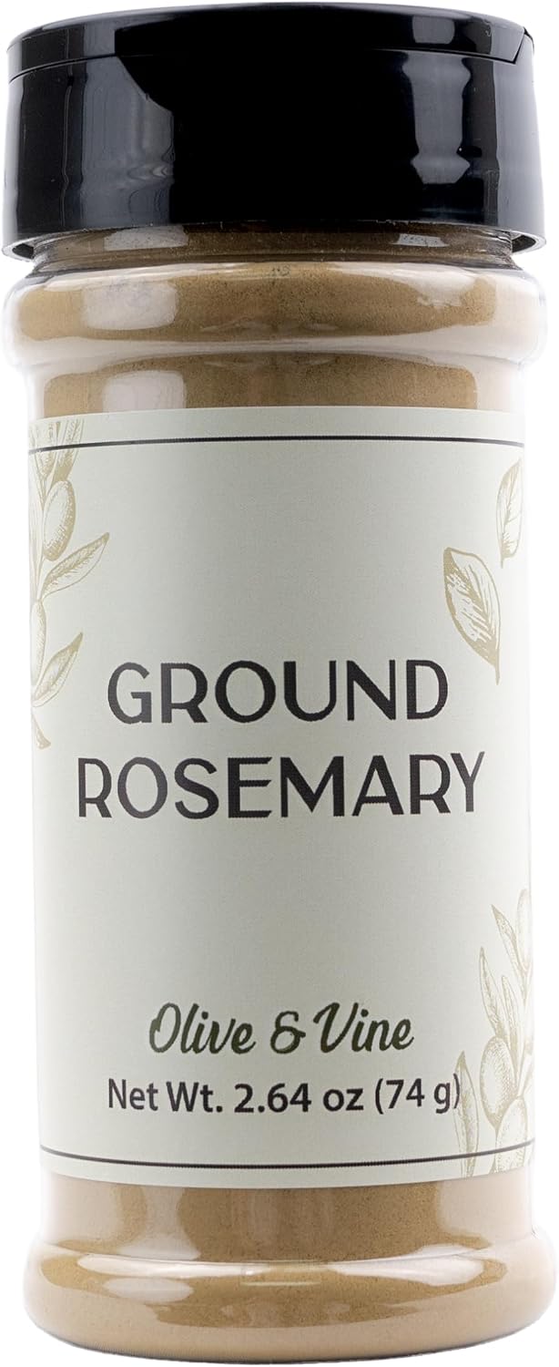 Olive & Vine Ground Rosemary, Earthy & Piney Flavor, Seasoning for Roasts, Soups, and Stews, With Rich Tradition, Authentic Taste, For Global Recipes (2.64 Ounce)