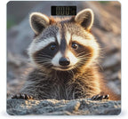 Cute Raccoon Bathroom Scale for Body Weight Bathroom Weighing Scales with Back Lit LED Display Sturdy Tempered Glass Body Weight Bathroom Scale 400lb Weighing