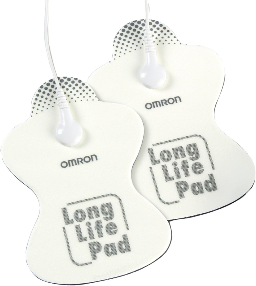 OMRON Long Life Pads for TENS Unit Muscle Stimulator - Standard - Drug-Free Pain Relief - Includes 2 Reusable TENS Unit Pads - Durable, Reusable & Washable