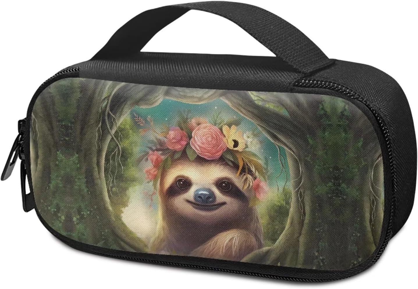 Sloth Diabetic Supplies Bag Sloth Printing Carrying Case Organizer For Diabetes Testing Kit, Blood Glucose Monitor Kit with Meter Storage Insulin Cooler Travel Case