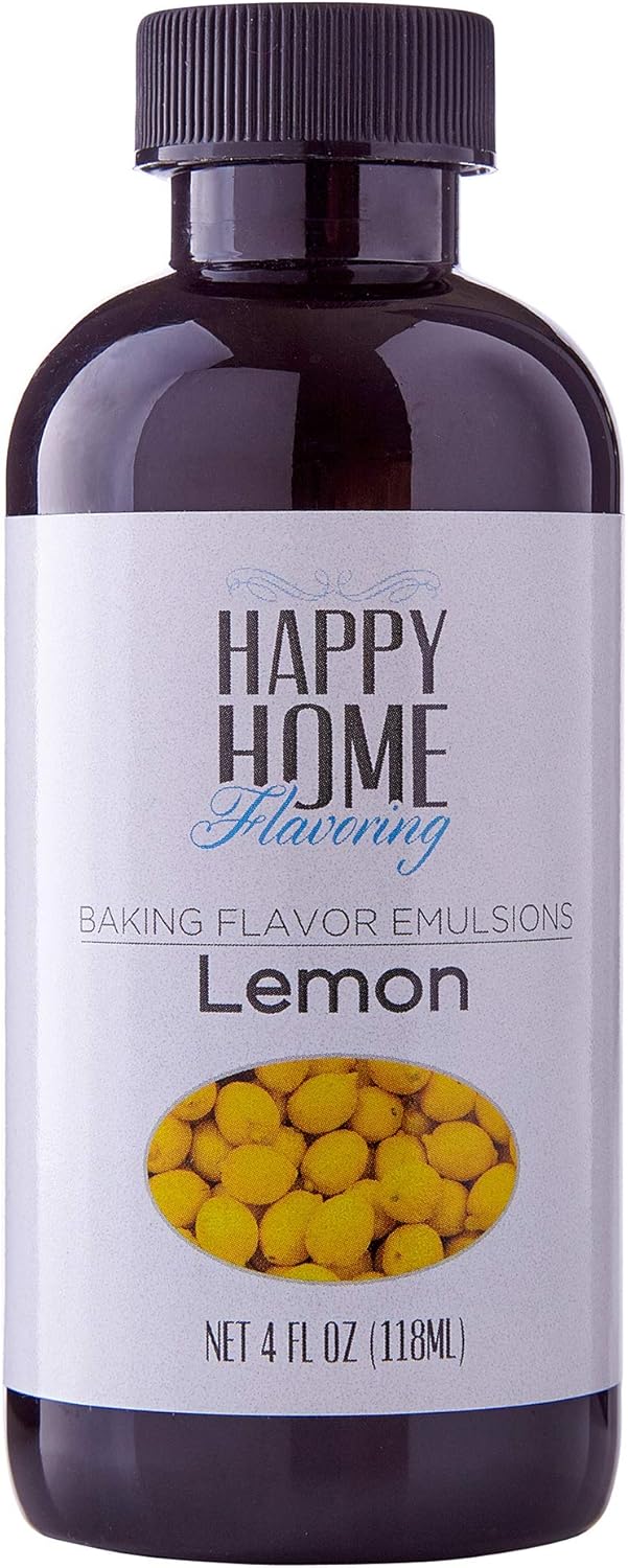 Happy Home Flavoring Natural Lemon Baking Flavor Emulsion - Certified Kosher, 4 oz.