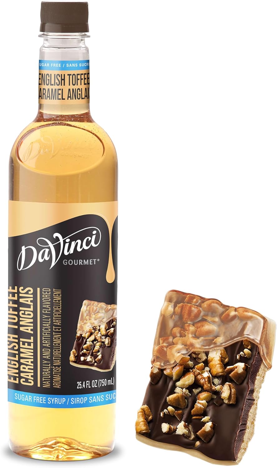 DaVinci Gourmet Sugar-Free English Toffee Syrup, 25.4 Fluid Ounces (Pack of 1)