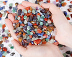 7 Chakra Mixed Crystal Polished Aquarium Gravel Stones Tumbled Stone Rocks Colorful Crushed Reiki Healing Crystals Quartz Home Betta Fish Tank Succulent Vase Filler Landscape Bottom Ornament 0.55lbs