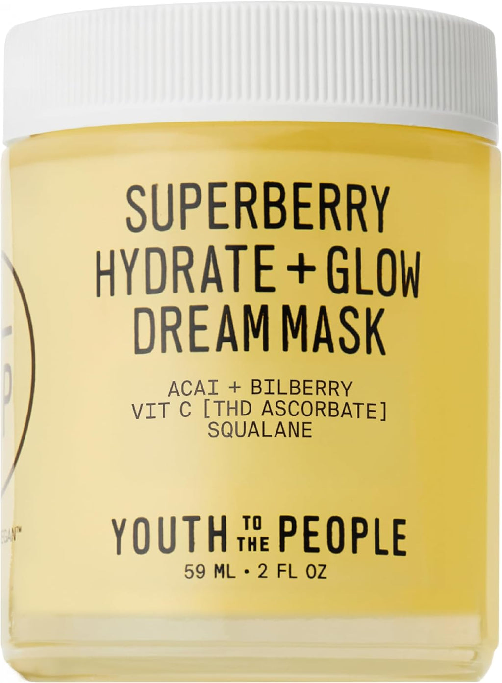 Youth To The People Superberry Dream Mask - Hyaluronic Acid + Vitamin C Face Moisturizer + Overnight Facial Mask, Hydrates + Plumps + Brightens Skin, Evens Skin Tone, For Dry + Dull Skin, Non-Greasy