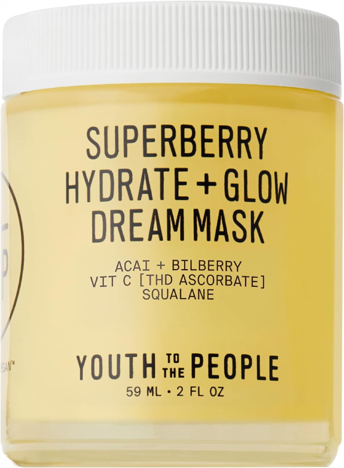 Youth To The People Superberry Dream Mask - Hyaluronic Acid + Vitamin C Face Moisturizer + Overnight Facial Mask, Hydrates + Plumps + Brightens Skin, Evens Skin Tone, For Dry + Dull Skin, Non-Greasy