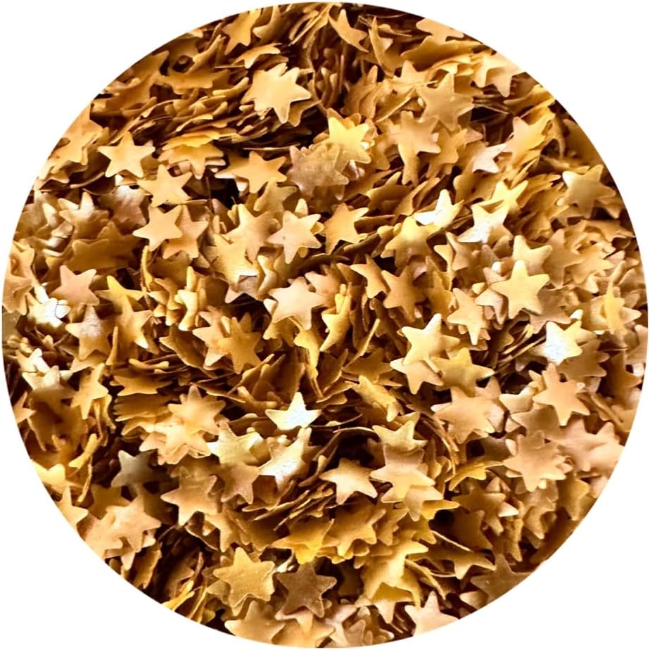 OH! SWEET ART EDIBLE GLITTER GOLD STARS 0.04 Ounce Oz. Use to cakes, cupcakes, flakes, cookies