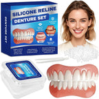 Moldable Silicone False Teeth Veneers, DIY Upper & Lower Temporary Dentures Kit for Women Men, Smile Fix at Home in Minutes,Comfortable and Reusable