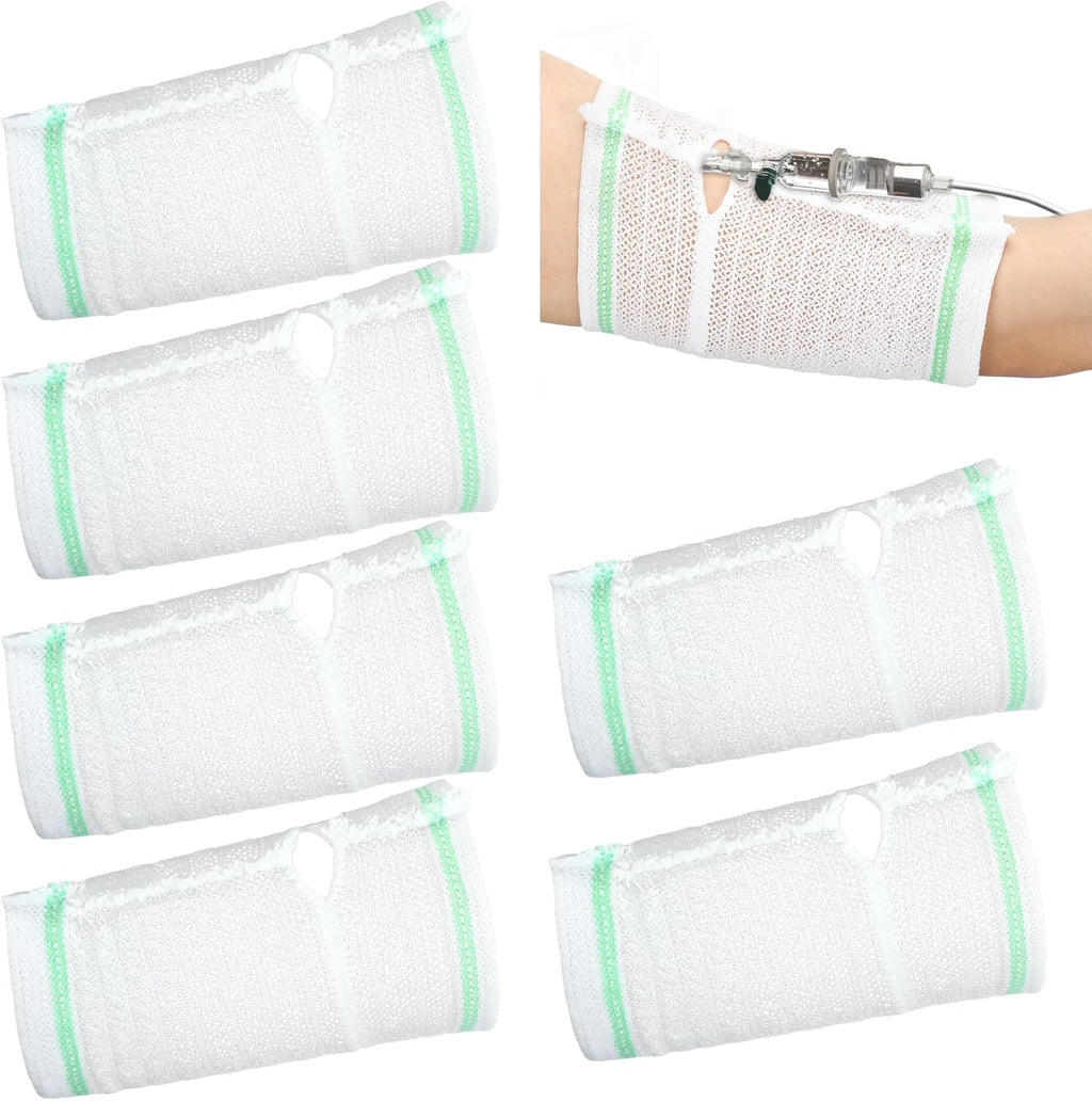 TrelaCo 6 Pcs PICC Line Cover Sleeve Upper Arm Protector Comfortable Breathable Elastic Mesh PICC Line Sleeve Cover for Upper Arm Adult Teenager Nursing