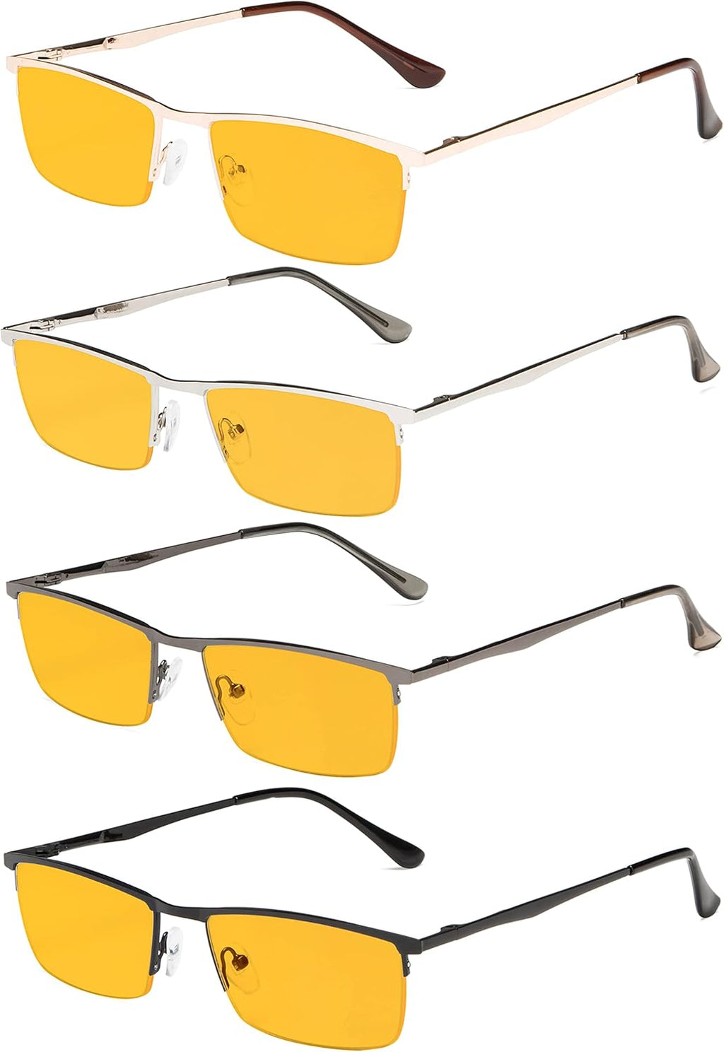 Eyekepper 4-Pack Quality Half-Rim Reading Glasses Readers with Spring Hinges Include Computer Readers for Women Men