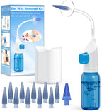 Ear Wax Removal Kit, Ear Cleaning Kits Manual Safe Ear Irrigation Flushing System, Effective Ear Cleaner Earwax Removal Kit, Ear Wax Removal Tool with Ear Basin and 10 Ear Tips
