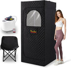 Portable Steam Sauna for Home,at Home spa,Relaxation,hot Tent,Personal Steam Room,Sauna Box,Home Sauna,Folding Chair,Remote Control,9 Levels (Quilted)