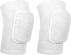 1 Pair Elbow Pads with Thicken Sponge Pad, White Breathable Protective Volleyball Elbow Pads Fitness Arm Knee Protector Volleyball Sponge Support for Kids Men Women Elderly