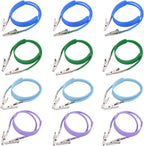 12 Pcs Autoclavable Silicone Dental Bib Clips - Individually Wrapped, Colorful Bib Holder with Lanyard Neck Chain for Dentist, Elderly Patients, Restaurant Napkin (Bright Colors)