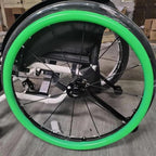 1 Pair Silicone Wheelchair Push Rim Covers,22/24-Inch Non-Slip Wear-Resistant Silicone Hand Push Cover Rear Wheel Push Ring Protective Cover,Improve Grip and Tract ( Color : Green , Size : 24Inch )