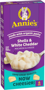 Annie's Shells and White Cheddar, Made with Organic Pasta and Real Cheese, 6 oz