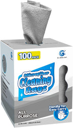 GLIMGLINT Microfiber Cleaning Cloth, 100 Pack Cleaning Rags, Lint-Free, Ultra Absorbent Reusable Paper Towels for Home, Kitchen, Car, Garage or Shop, Microfiber Rags, 11" x 9", Grey