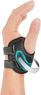 FORTEMOTUS CMC Thumb Brace - Comfortable Nylon Thumb Splint for Mild CMC Joint Pain Relief, Osteoarthritis, Tendonitis, CMC Joint Thumb Arthritis Support Brace for Women Men, Black, Left, Large
