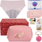 First Period Kit for Girls 9-12.Tween Period Starter Kit with spare Underwear, Educational Guide & Card in Gift Box - Thoughtful Puberty Gift (S)