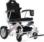 Travel Buggy Electric Wheelchair City 2 Plus, Lightweight, Foldable, Portable, Weight Capacity 395lbs, Air Travel Friendly - Ships from and Serviced in USA (Silver, No Caregiver Control)