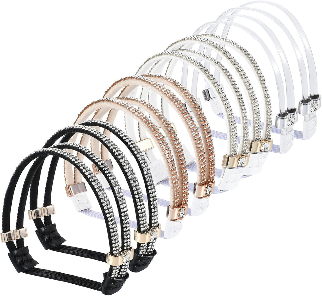 4 Pairs High Heels Shoe Straps Elastic Holding Heels Ankle Belt Band Detachable Rhinestone Straps Adjustable Shoelace