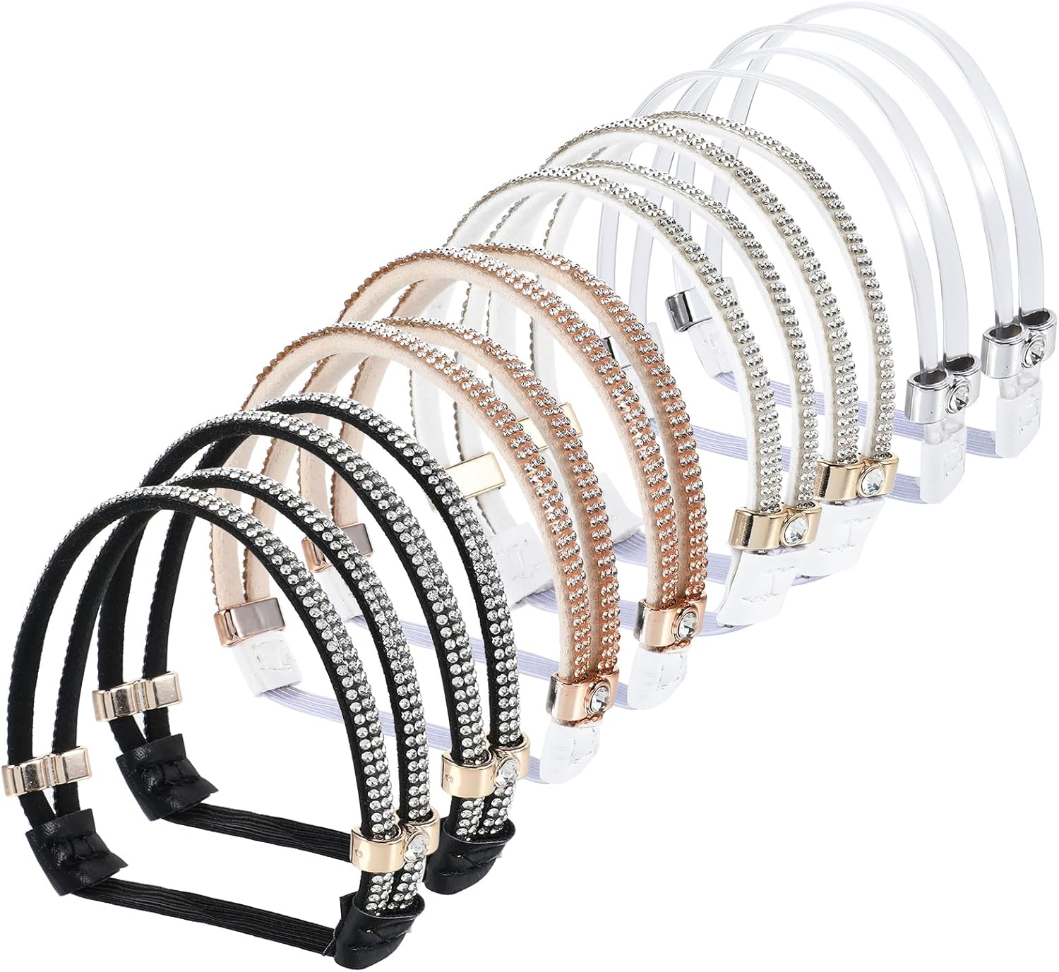 4 Pairs High Heels Shoe Straps Elastic Holding Heels Ankle Belt Band Detachable Rhinestone Straps Adjustable Shoelace