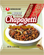 Nongshim Ramen Noodles, Gourmet Instant Ramen, Premium Microwavable Noodle, Chapagetti, 4.5 Ounce (Pack of 4)