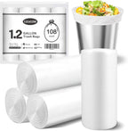 Small Trash Bags 1.2 Gallon, 108 Count Garbage Bags Bathroom Mini Trash Can Liners, fit 4.5-5 Liter White