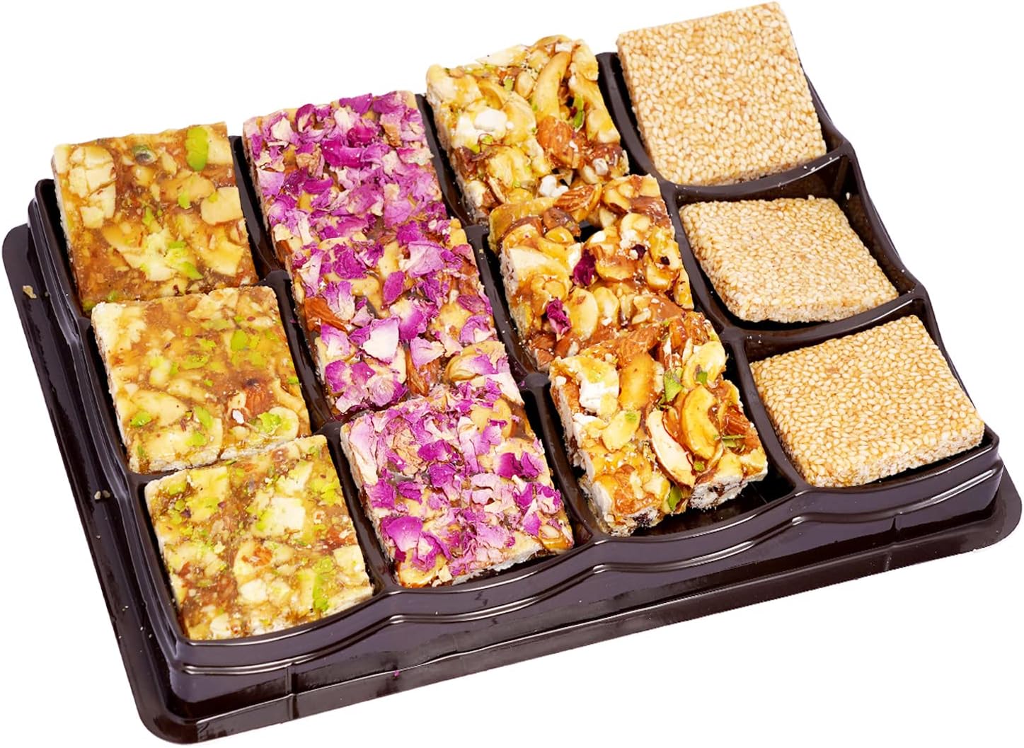 Ghasitaram Gifts Valentines Gift for Girlfriend/Boyfriend/Husband and Wife Assorted Chikki Lid Box