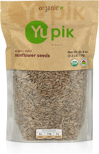 Yupik Organic Sunflower Seeds, No Shell, 2.2 lb (35.2 oz), Non-GMO, Vegan, Gluten-Free, Kosher, Raw Seeds, Salt-Free, Oil-Free, Source of Fiber & Iron, Healthy Snack, Ideal for Baking & Topping