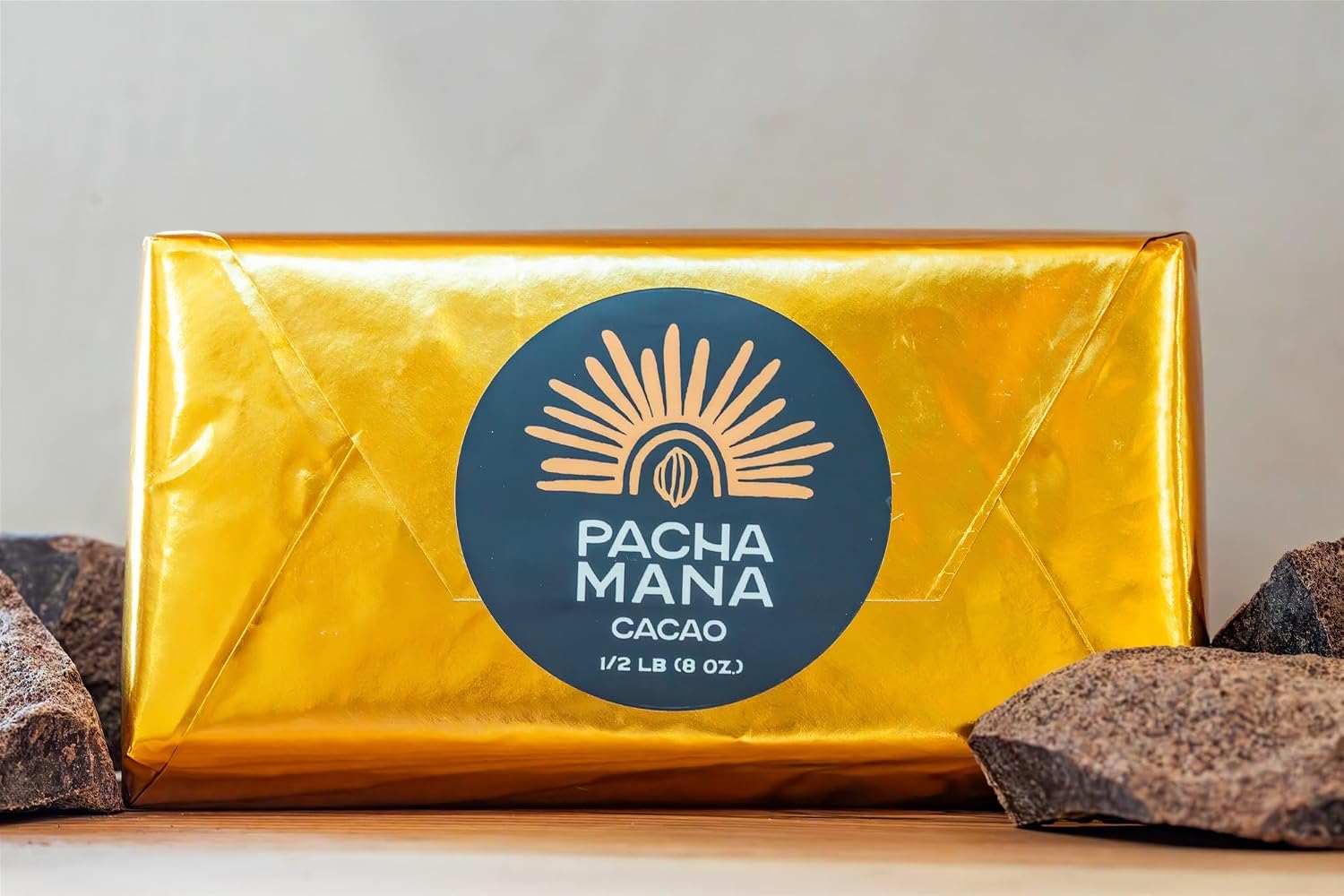 Pacha Mana Peruvian Ceremonial Cacao Paste – 100% Pure Heirloom Chuncho Cacao | Stone-Ground, Ethically Sourced Drinking Chocolate (8 oz. Bar)