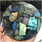 Crystal Stone 10-12cm Natural Labradorite Disc Quartz Crystal Mineral Presents