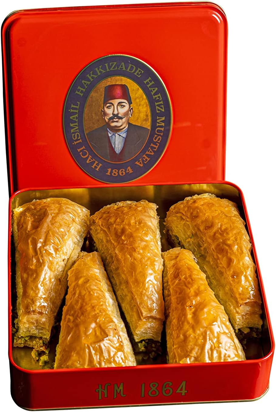 Hafiz Mustafa 1864 Istanbul Baklava Pastry Box - Baked Baklava Dessert Snacks Made from Fresh Phyllo Dough Sheets, Pistachio, Hazelnut, Walnut - Turkish Sweets Tray Gift Ideas for Birthday, Christmas