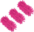 MECCANIXITY Microfiber Duster for Cleaning 5.5inch Replacement Head for Brush Tool on Window, Furniture, Rose Red Pack of 3