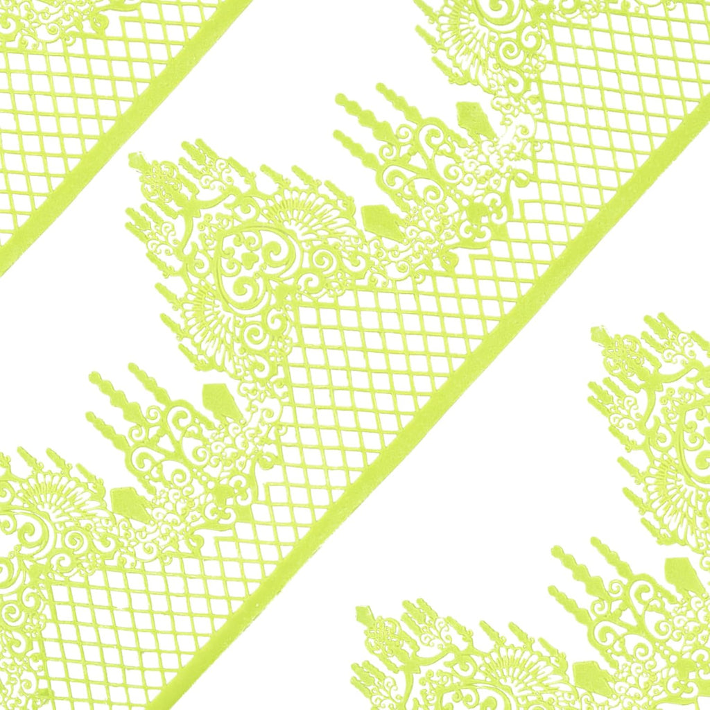 Large Pre-Made Ready to Use Edible Cake Lace Lattice Diamond Scallop Green 12-inch 10-Piece Set