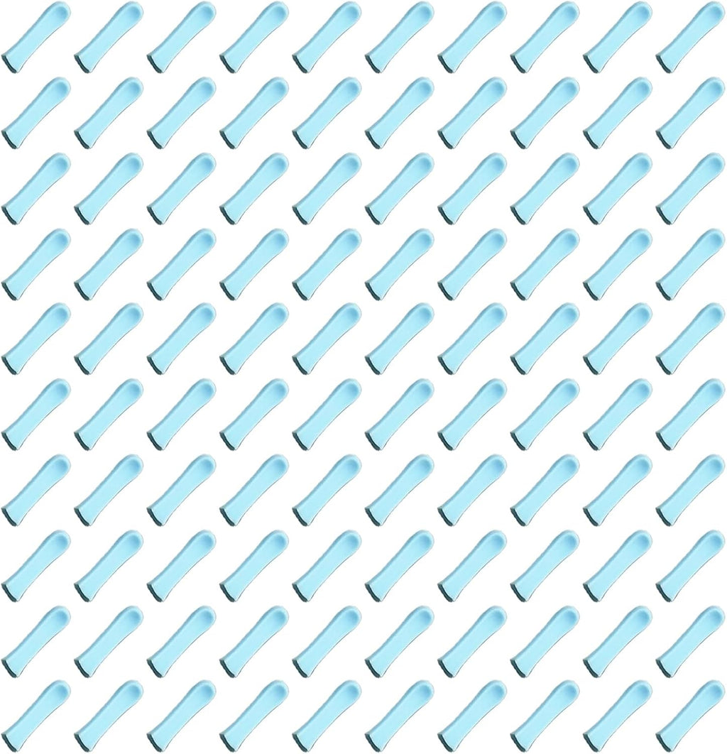 100 Pieces Ear Cleaner Tips, Ear Cleaner Replacement Tips, Ear Spoon Tips, Silicone Soft Cleaning Reuse Cap for Ear Wax Removal Tool Accessories (Blue)