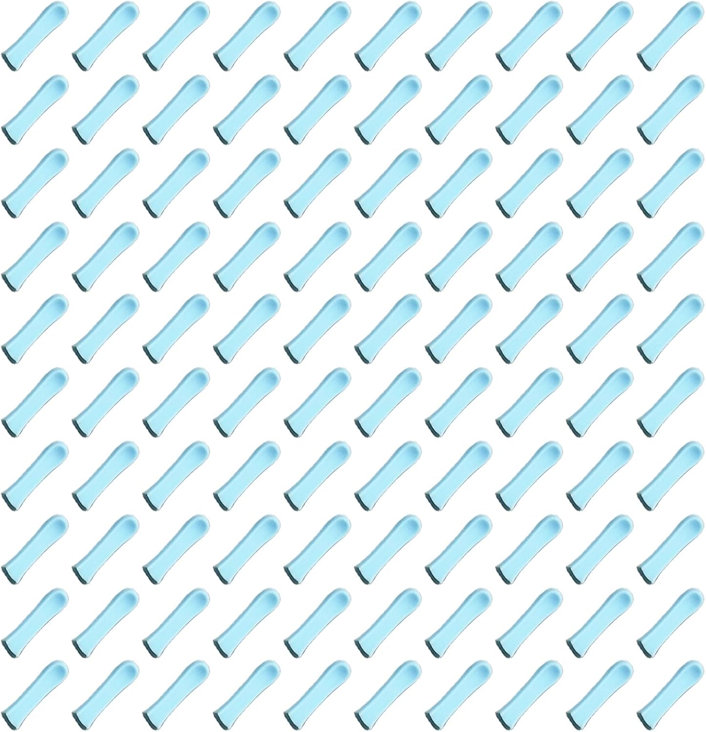 100 Pieces Ear Cleaner Tips, Ear Cleaner Replacement Tips, Ear Spoon Tips, Silicone Soft Cleaning Reuse Cap for Ear Wax Removal Tool Accessories (Blue)