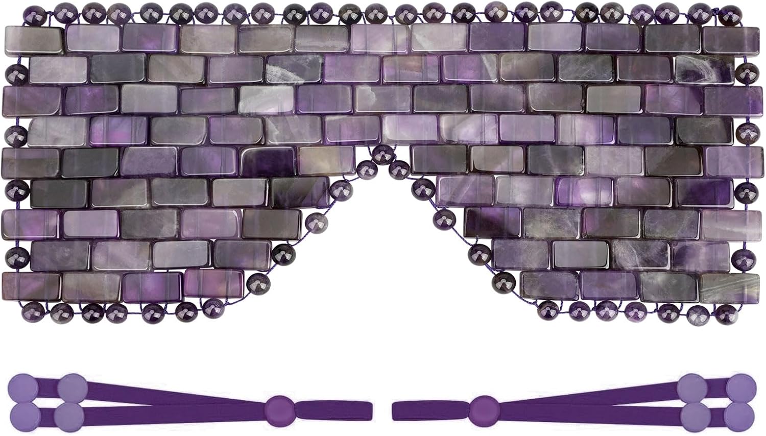 ideayard Crystal Eye Mask, Cooling Sleep Mask 100% Amethyst, Jade Stone Eye Mask for Hot & Cold Anti Aging Therapy, Headache and Migraine Relief