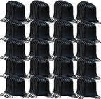 CAIHONG 100 Pack Drawstring Backpack Bulk Drawstring Bags Cinch Sack for Gym, Yoga, Shopping, Sports, Hiking or Gifts for Women and Men, Black-100pcs