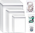Clabby 120 Pcs Clear PVC Jewelry Bags Plastic Jewelry Storage Pouch Transparent Rings Earrings Packing Anti Tarnish Bags Small Zipper Lock Pouch for Storage, 3 Sizes (Clear)