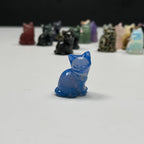 1PCS 3CM Mini Crystal Cat Carving, Carved Gemstone Cat, Energy Crystal, Black Obsidian, Fluorite, Rose Quartz, Labradorite, Crystal Gifts, Wholesale (Blue Opalite), As Pics