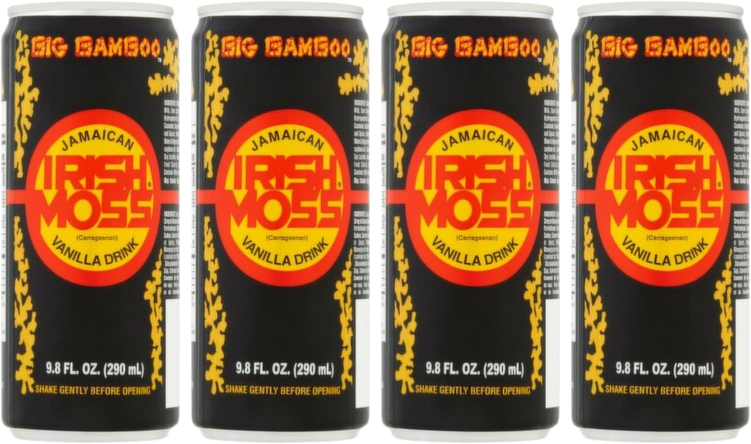 Big Bamboo Jamaican Irish Moss Vanilla Drink, 9.8 fl oz (4 Pack) | Traditional Caribbean Energy & Nutritional Beverage | Made with Sea Moss, Milk & Spices | Authentic Jamaican Drink