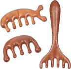 EupHHonycs 3 Pcs Wooden Head Scalp Massager Comb, Wooden Wide Tooth Comb, Head Massage Tool for Relaxation Hair, Portable Heads Scratcher Massager, Gift for Mother Sister Lover
