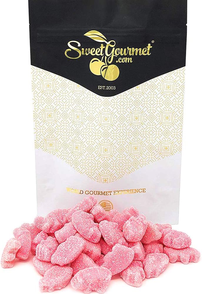 SweetGourmet Sour Strawberry Piglets | Mini Pigs Gummi Candy | 1 Pound