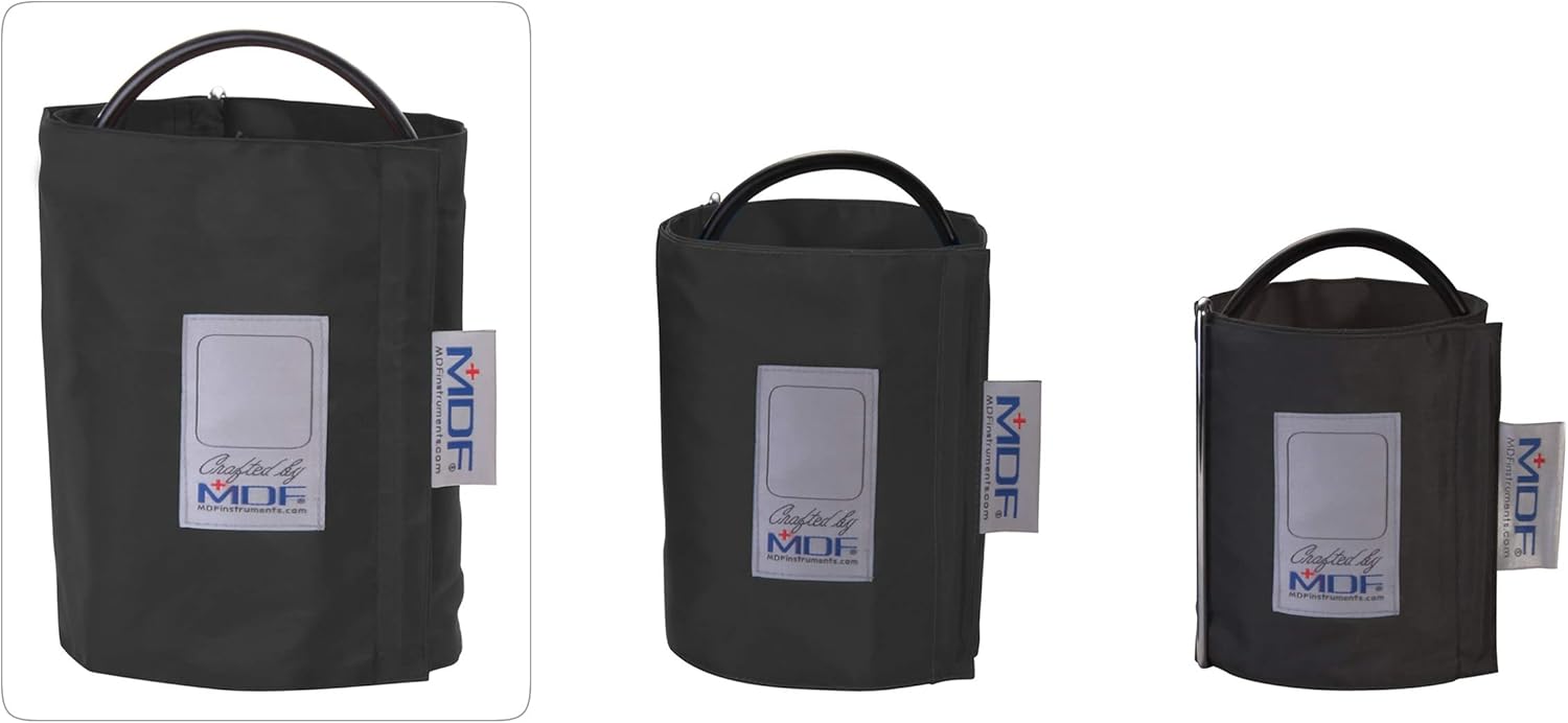 MDF Instruments Latex-Free Thigh Replacement Blood Pressure Monitor Cuff D-Ring - Single Tube - Black (MDF2090471D-11)