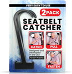 Seatbelt Catcher Seat Belt Aid Grabber - for Elderly & Disabled, Seatbelt Reacher Tool for Seniors with Back, Shoulder, or Elbow Injury, Easy Reach Mobility & Daily Living Aid, 2 Pack, Black