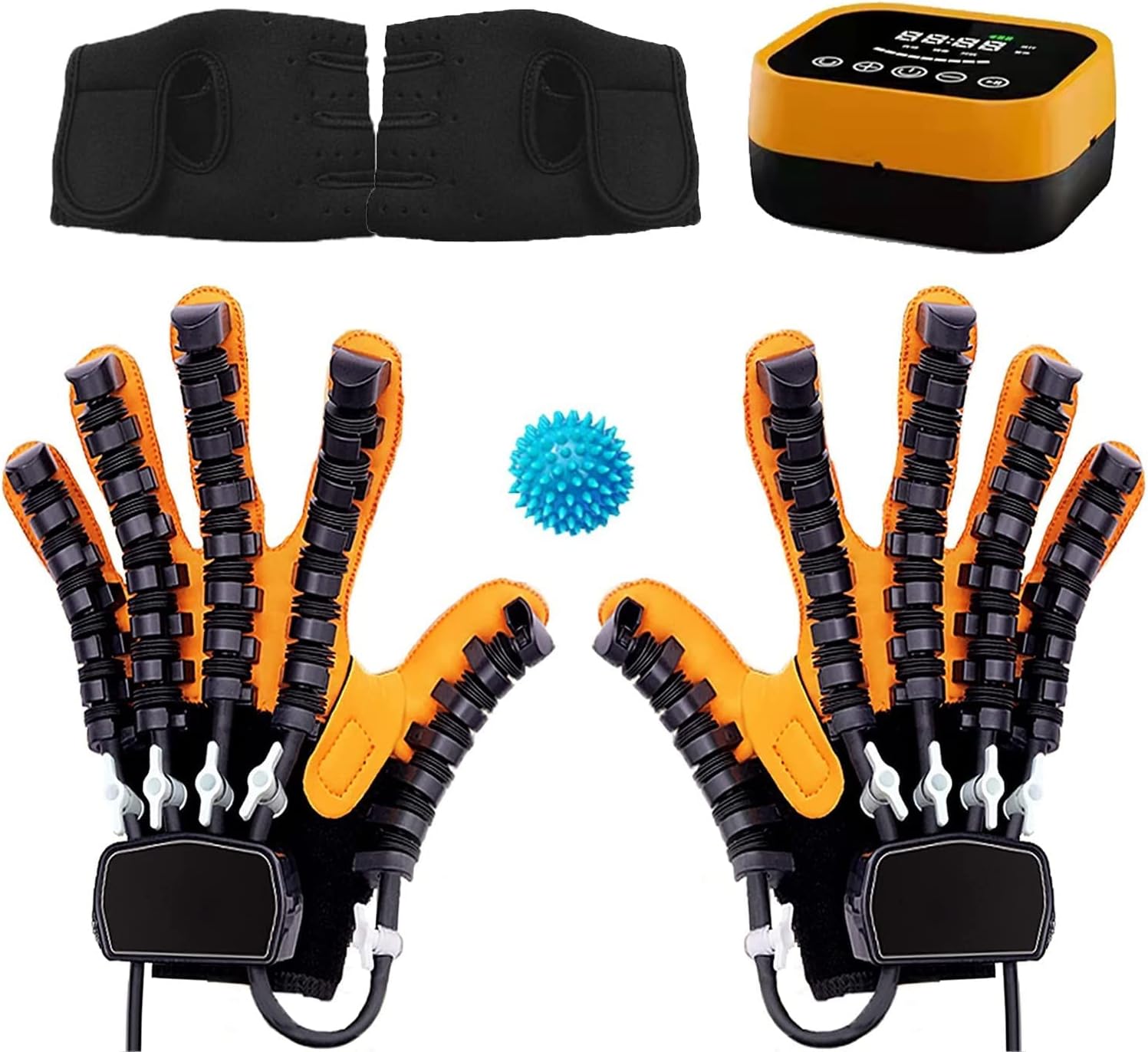 Rehabilitation Robot Gloves 1 Pair, AI Smart Chip Integrated Touch Screen Electric Rehabilitation Gloves, for Both Hand Function Recovery(Size:XXL Code,Color:Left+Right)