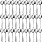 36-Piece Dinner Spoons Set, Funnydin 6.7" Stainless Steel Spoons Silverware, Durable Dessert Spoons, Table Spoon Use for Home, Kitchen and Restaurant - Mirror Polished, Dishwasher Safe