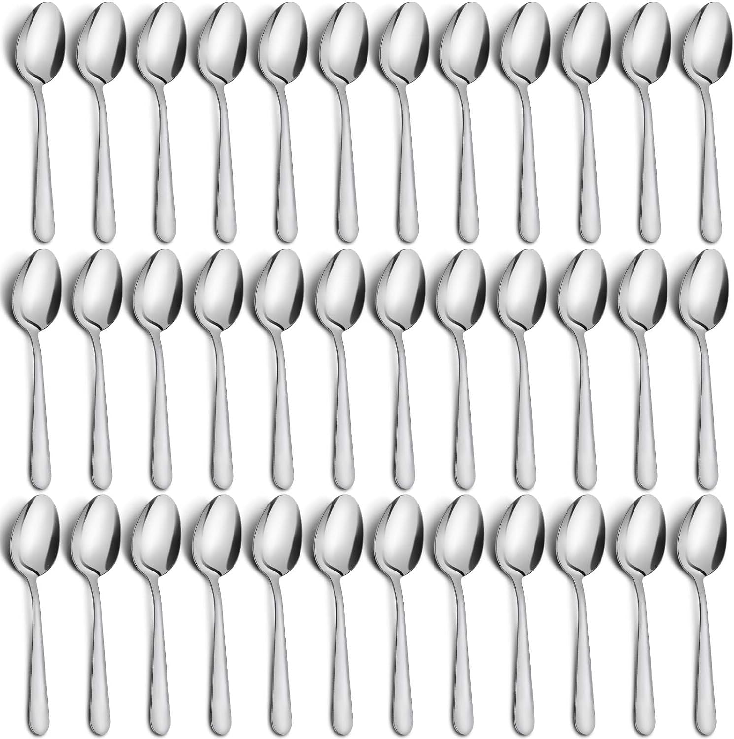 36-Piece Dinner Spoons Set, Funnydin 6.7" Stainless Steel Spoons Silverware, Durable Dessert Spoons, Table Spoon Use for Home, Kitchen and Restaurant - Mirror Polished, Dishwasher Safe