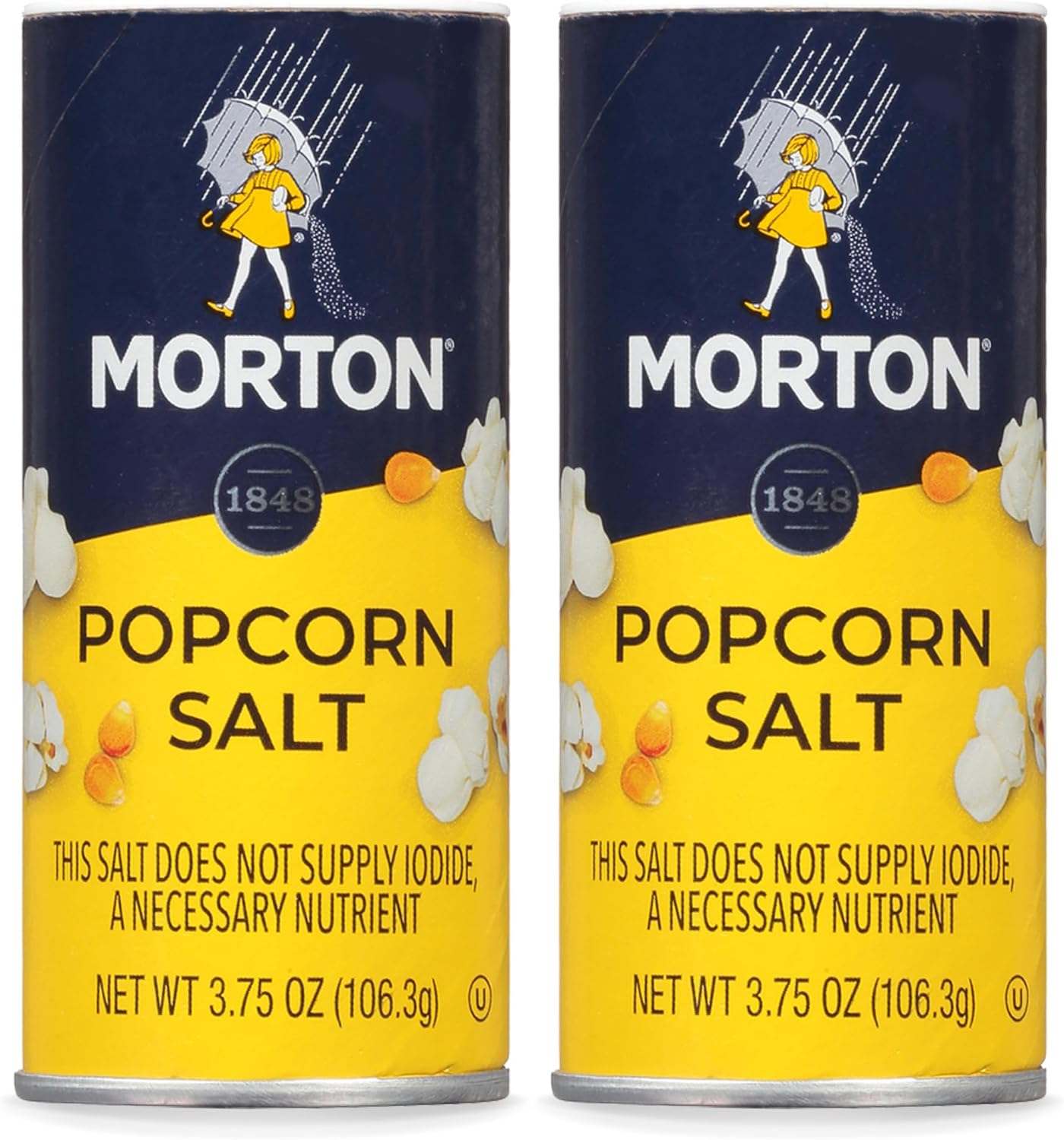 Morton Popcorn Salt, (3.75 oz), 2-Pack, Perfect for Popcorn & Seasoning