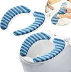 Washable Warm Toilet Seat Cover Pads - Plush Toilet Seat Cushion, Non-Slip Soft Mat, Washable & Machine-Friendly Bathroom Seat Cover with Self-Adhesive Tape for Easy Care